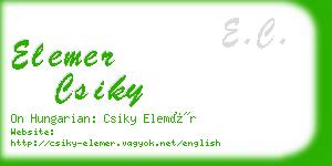 elemer csiky business card